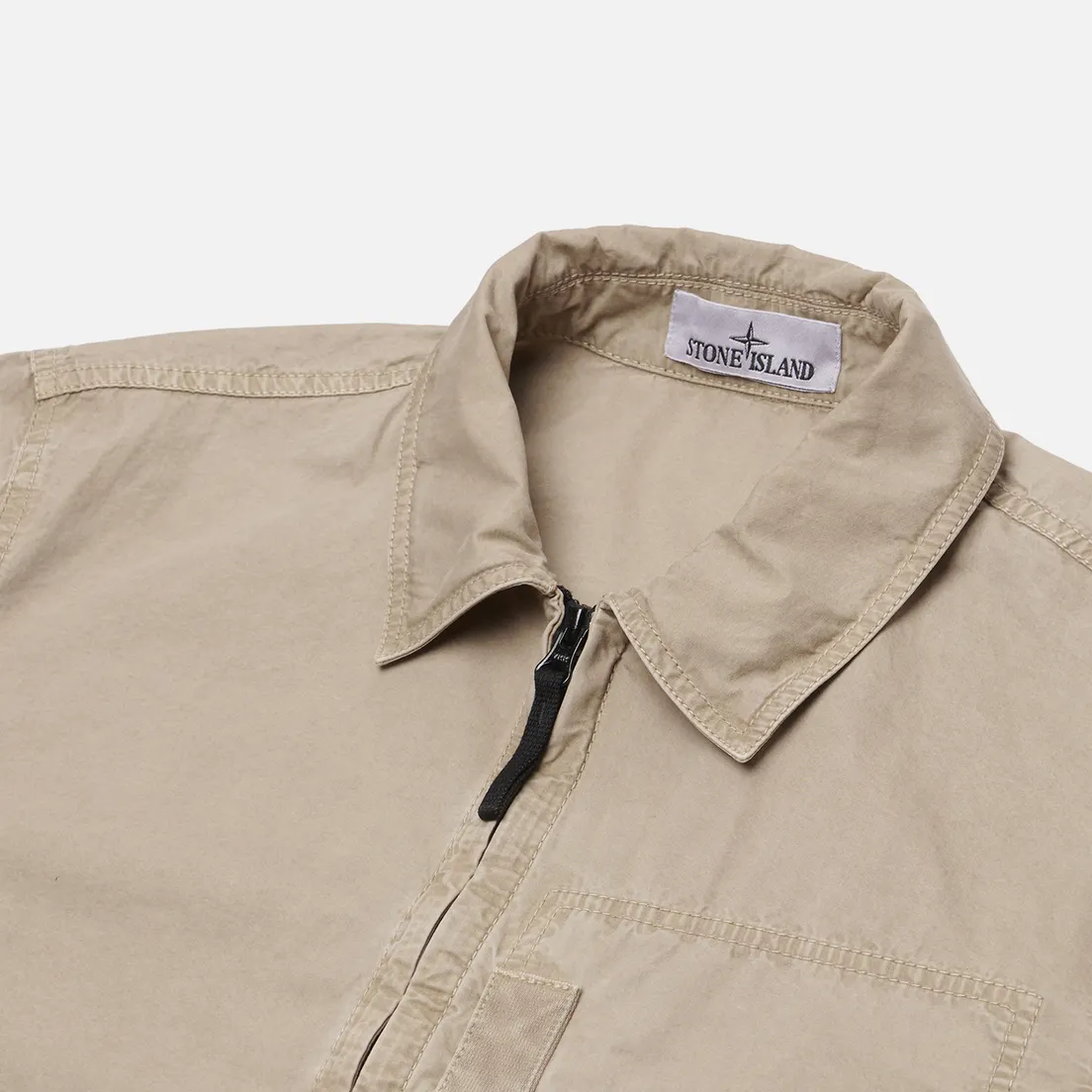 Stone Island Мужская рубашка Brushed Organic Cotton Canvas Old Effect Overshirt