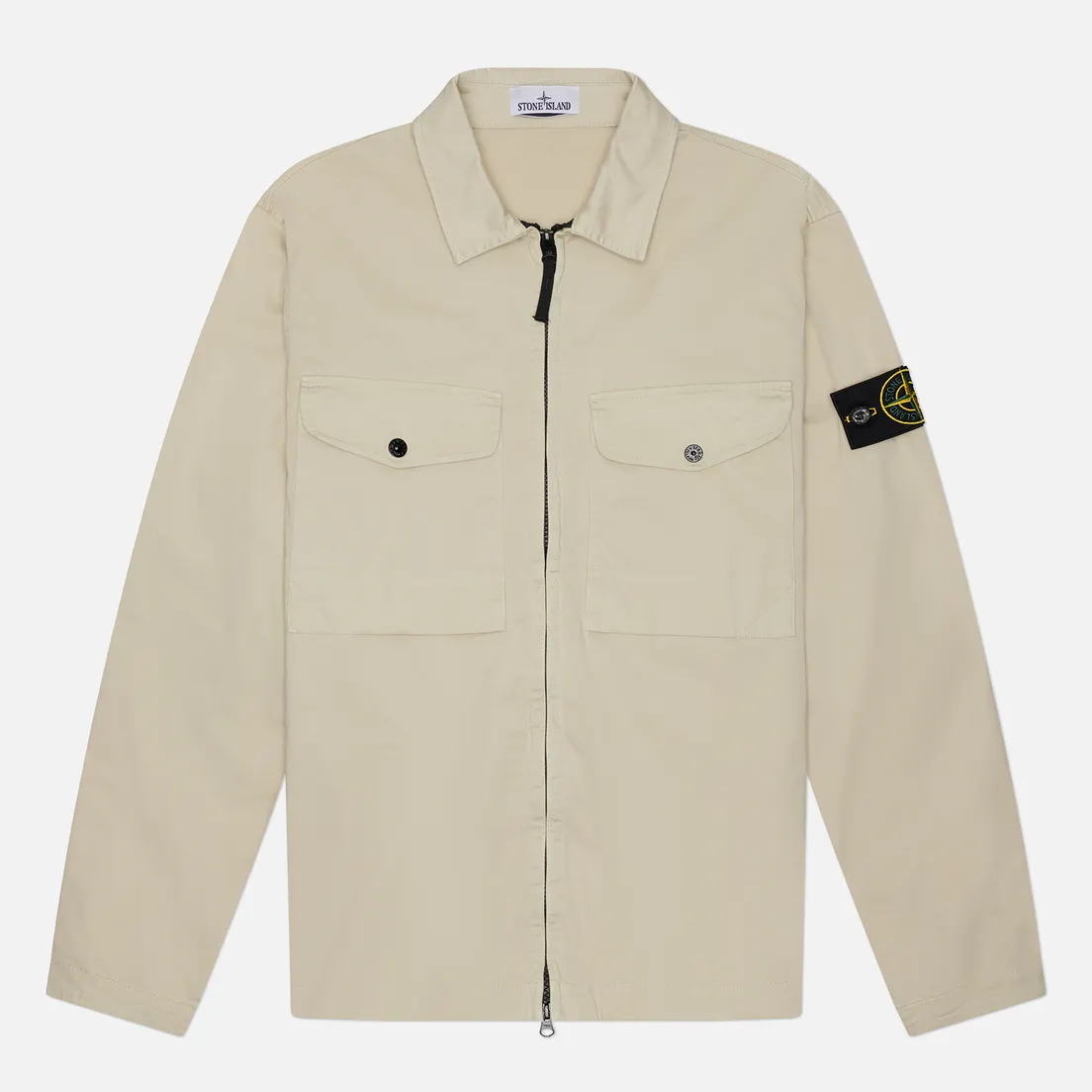 Stone Island Мужская рубашка Organic Stretch Cotton Satin Overshirt