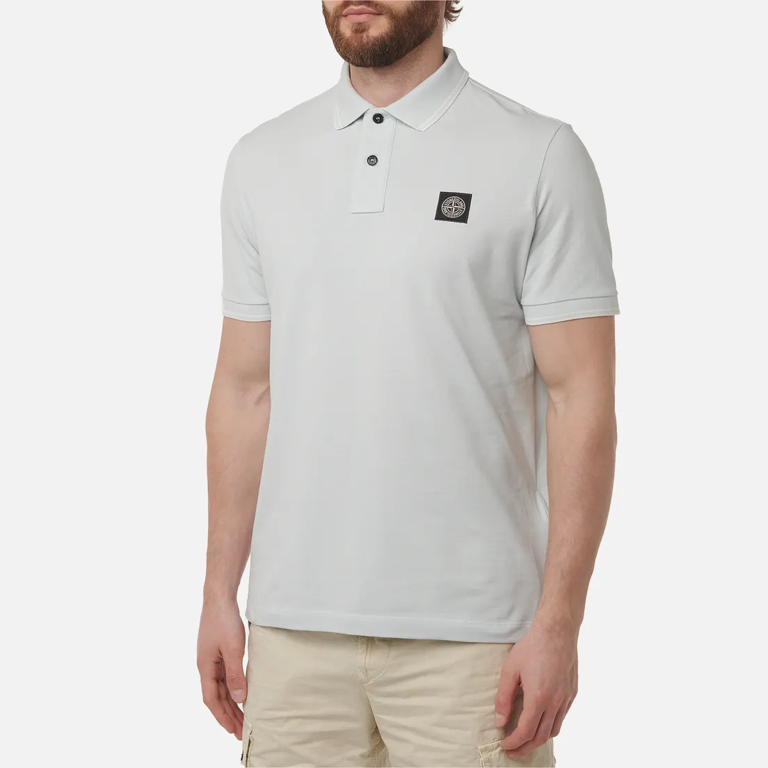 Stone Island Мужское поло Compass Patch Coloured Stripes