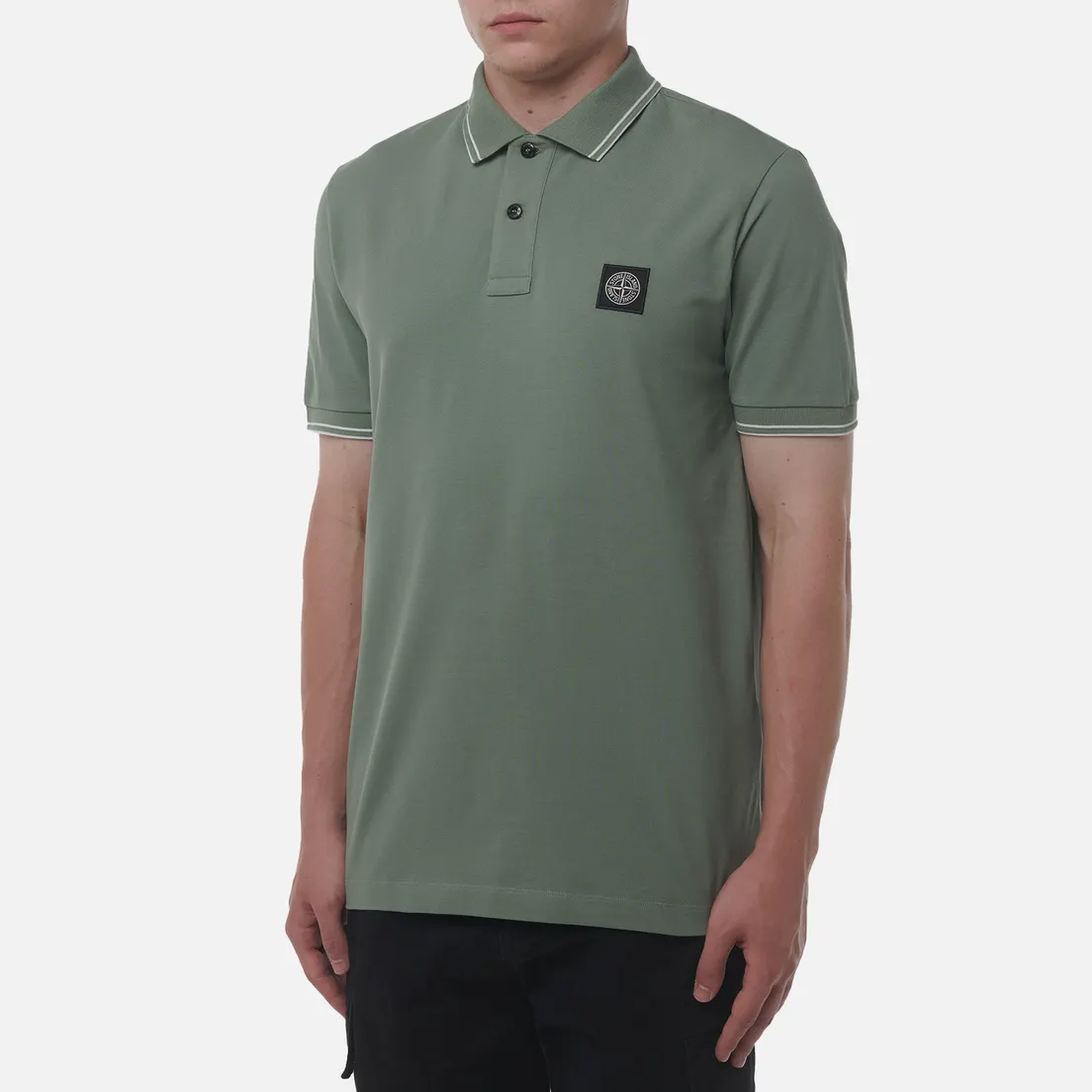 Stone Island Мужское поло Compass Patch Coloured Stripes