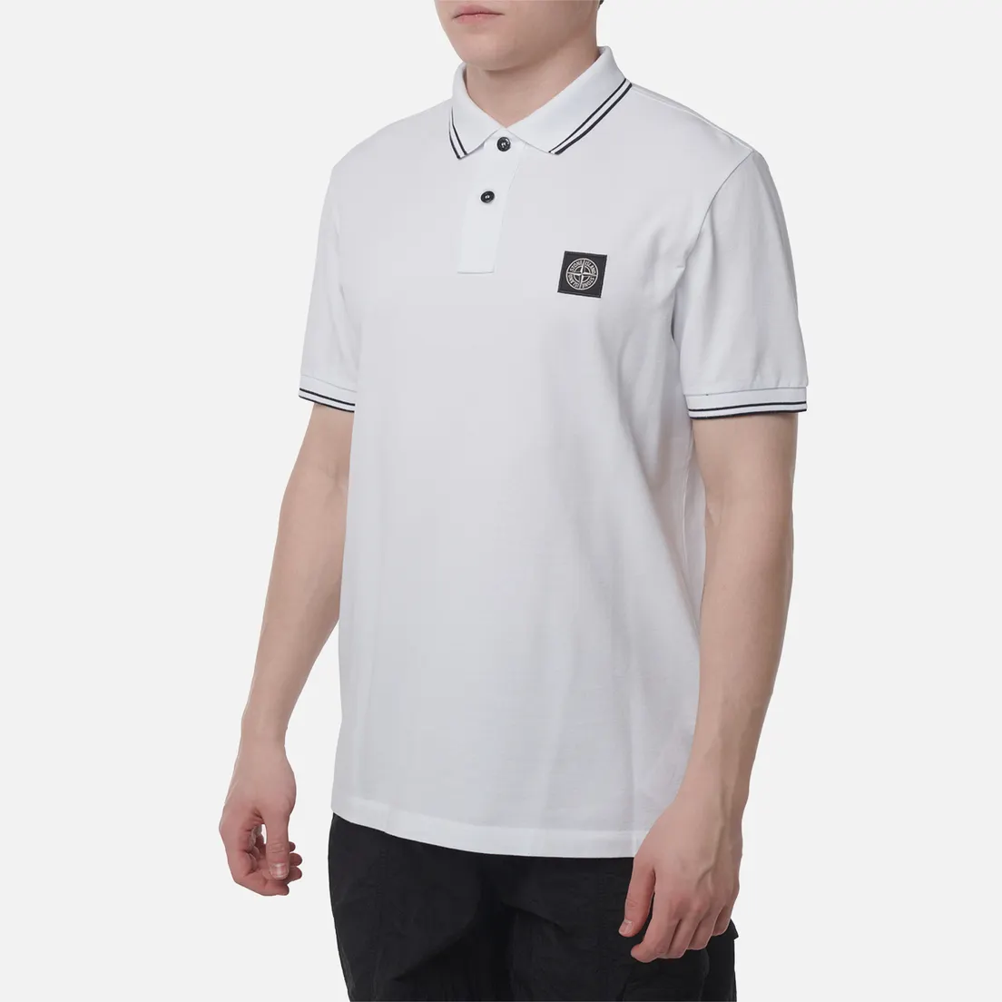 Stone Island Мужское поло Compass Patch Coloured Stripes