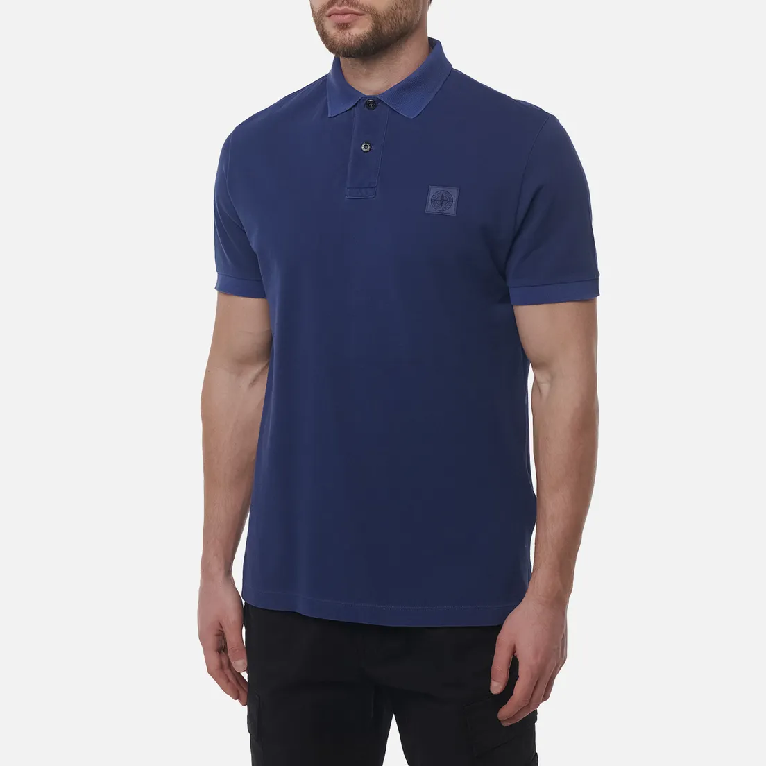 Stone Island Мужское поло Compass Patch Overdyed Pigments