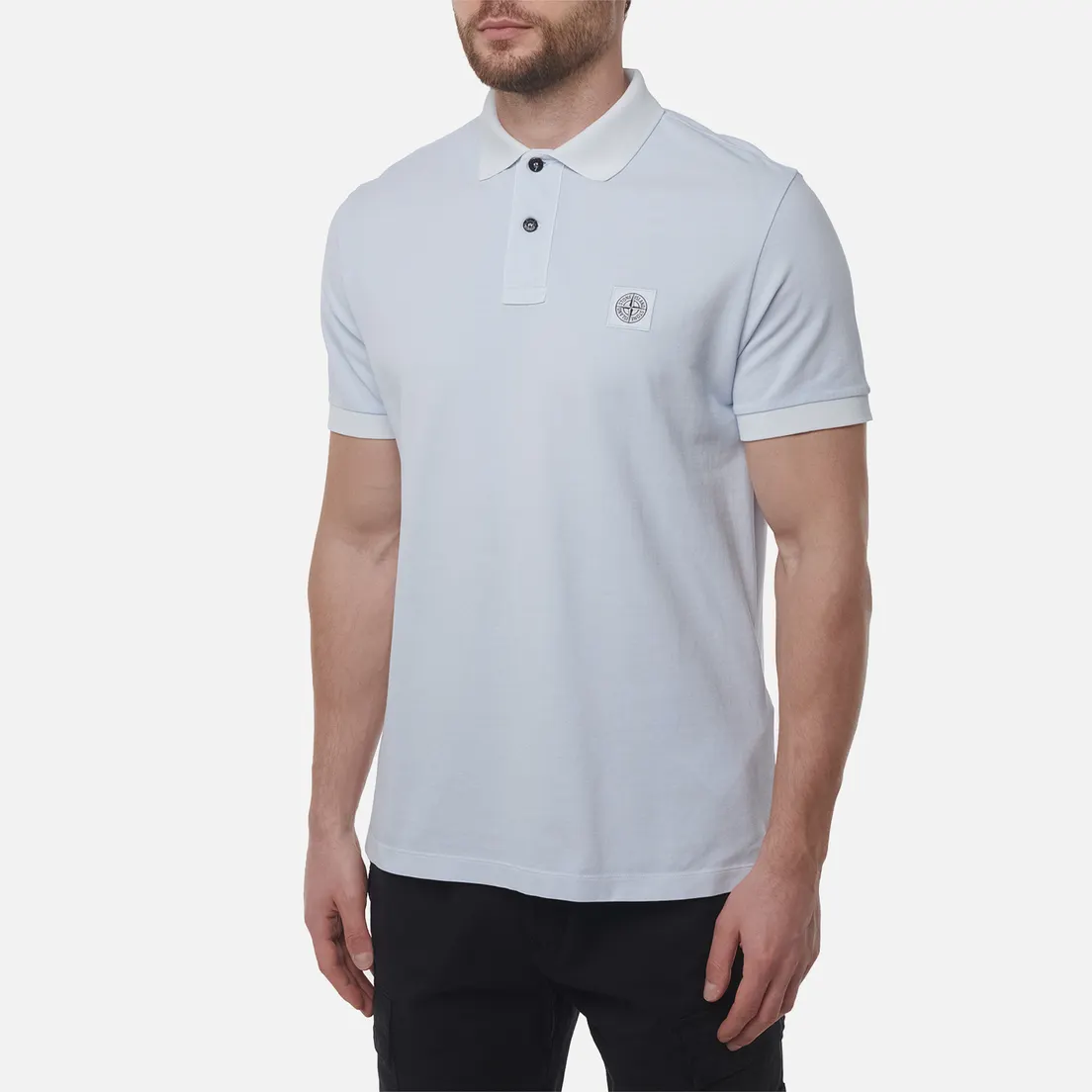Stone Island Мужское поло Compass Patch Overdyed Pigments