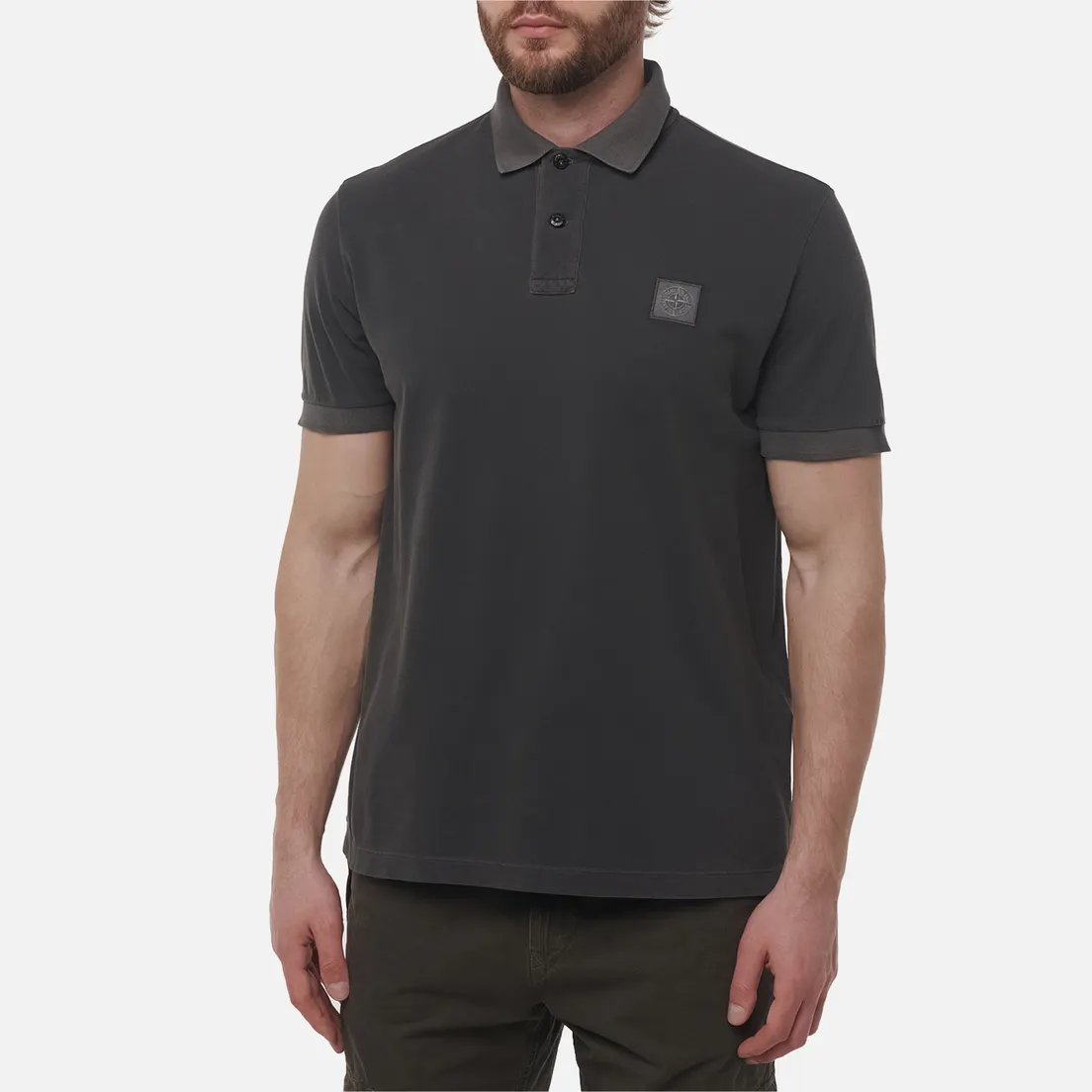 Stone Island Мужское поло Compass Patch Overdyed Pigments