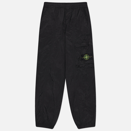 Мужские брюки Stone Island Nylon Metal In Econyl Loose, цвет чёрный, размер 32