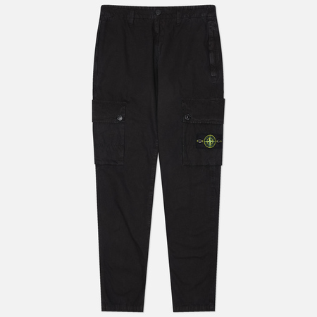   Brandshop Мужские брюки Stone Island Brushed Organic Cotton Canvas Old Effect Slim, цвет чёрный, размер 38