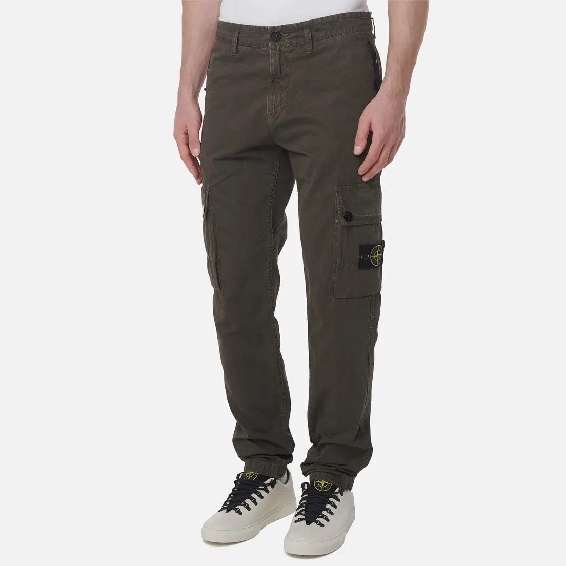 Stone Island Мужские брюки Brushed Organic Cotton Canvas Old Effect Slim