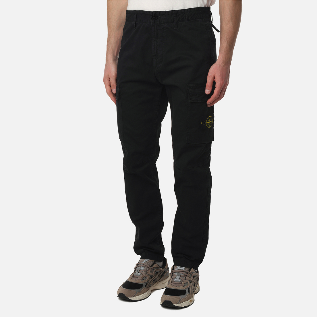 Stone Island Мужские брюки Stretch Organic Broken Twull Cotton Old Effect