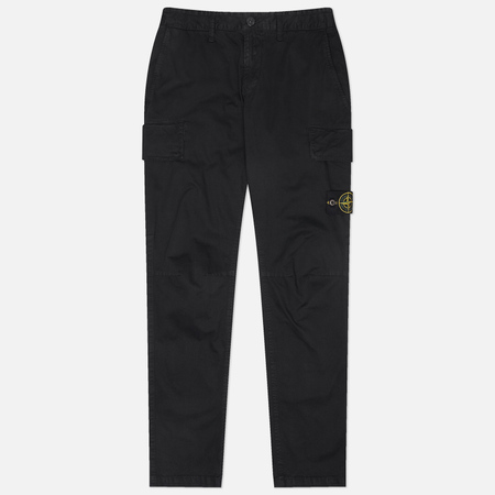   Brandshop Мужские брюки Stone Island Stretch Organic Broken Twill Cotton Old Effect Skinny, цвет чёрный, размер 36