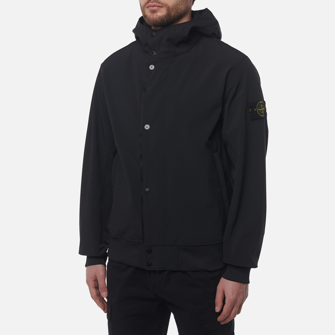 Stone Island Мужская куртка ветровка Light Soft Shell-R E.Dye Hooded
