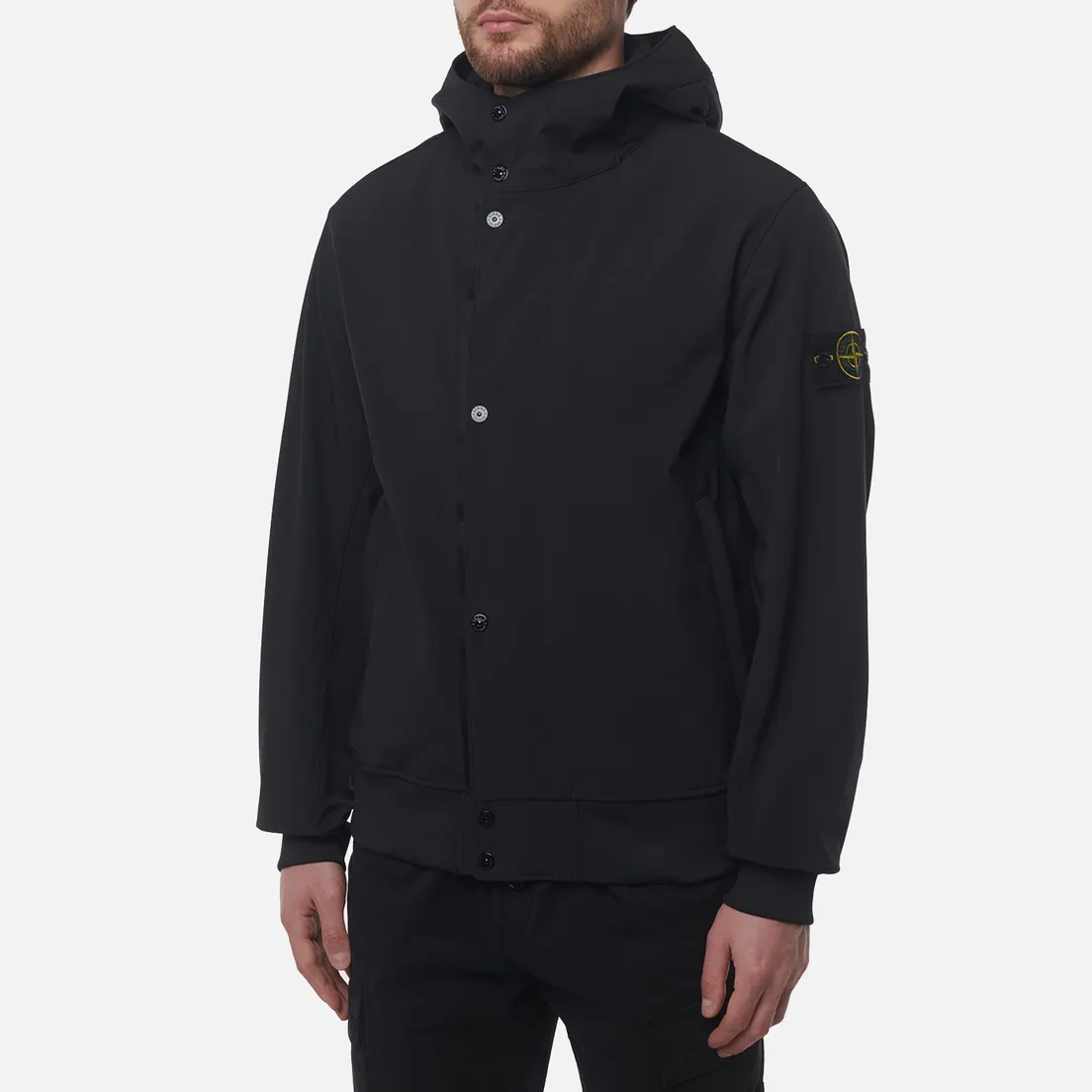 Stone Island Мужская куртка ветровка Light Soft Shell-R E.Dye Hooded