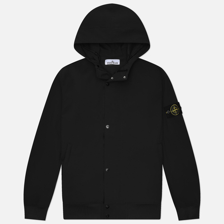  Мужская куртка ветровка Stone Island Light Soft Shell-R E.Dye Hooded, цвет чёрный, размер M