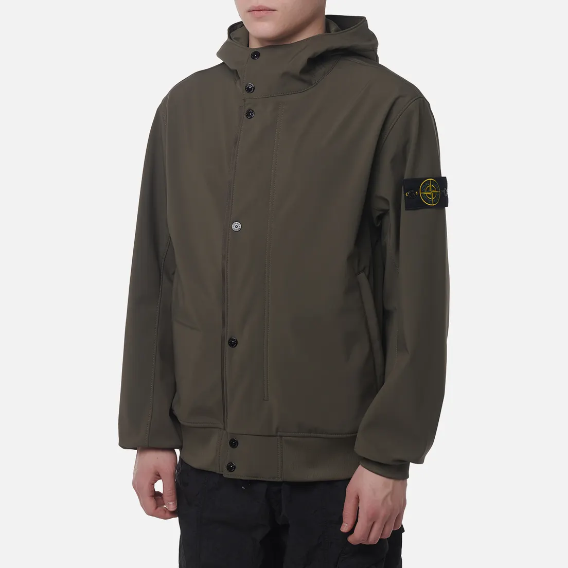 Stone Island Мужская куртка ветровка Light Soft Shell-R E.Dye Hooded