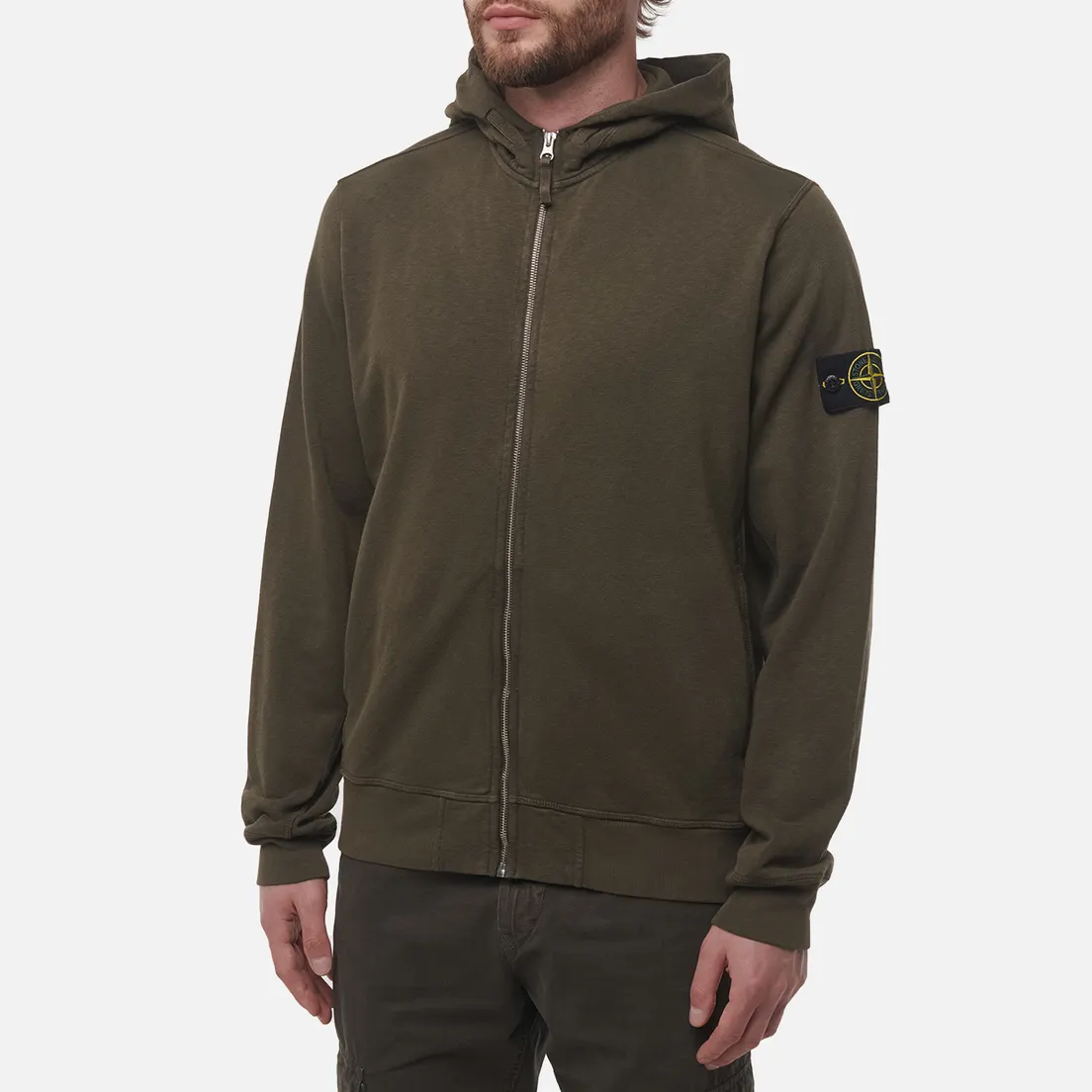 Stone Island Мужская толстовка Malfile Fleece Old Effect Full Zip Hoodie