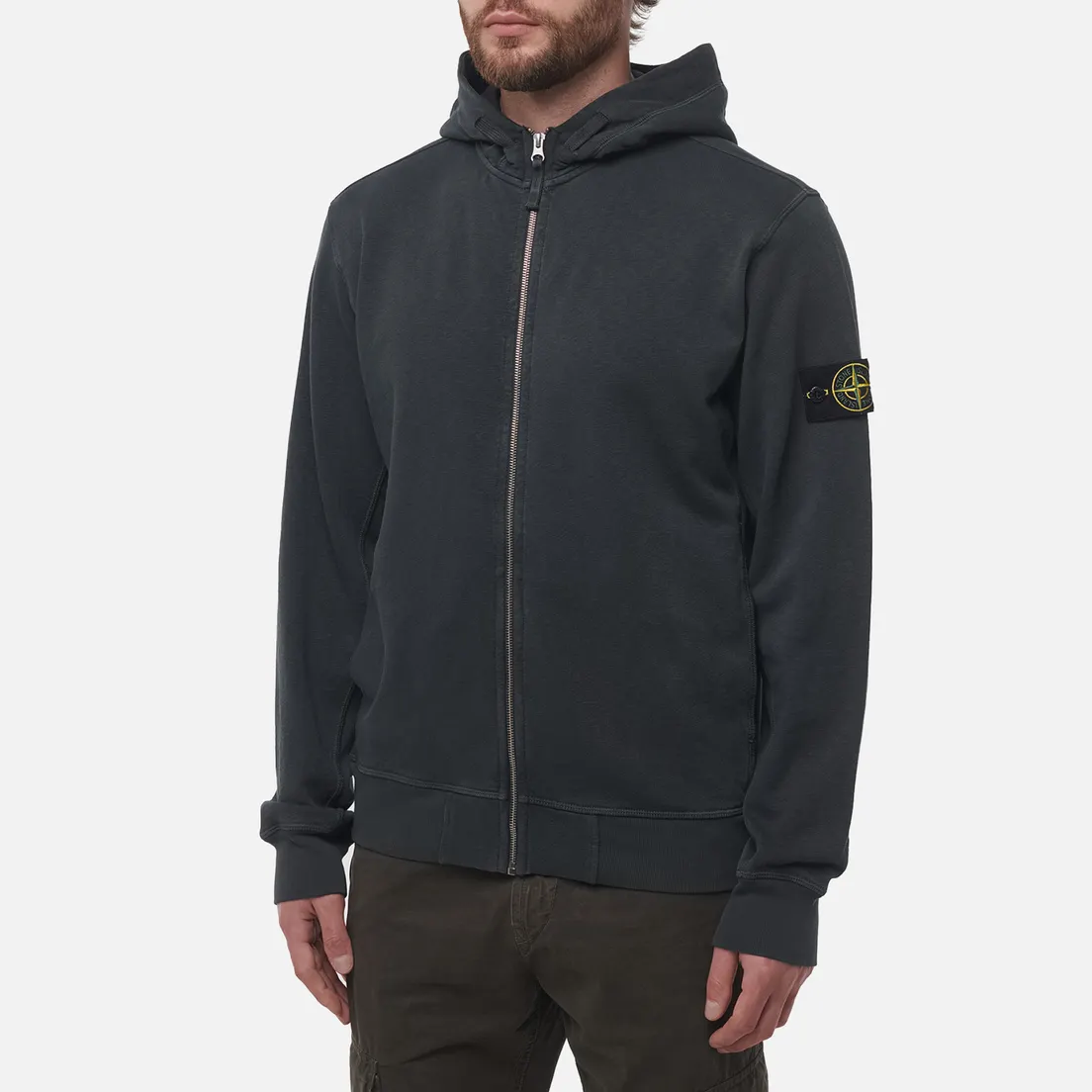 Stone Island Мужская толстовка Malfile Fleece Old Effect Full Zip Hoodie