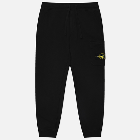 Мужские брюки Stone Island Organic Cotton Fleece, цвет чёрный, размер XXL