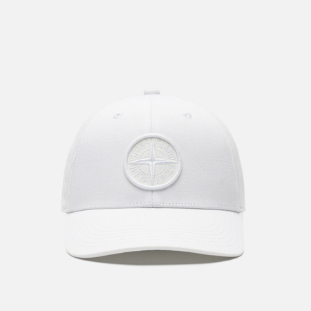 фото Кепка stone island cotton reps, цвет белый