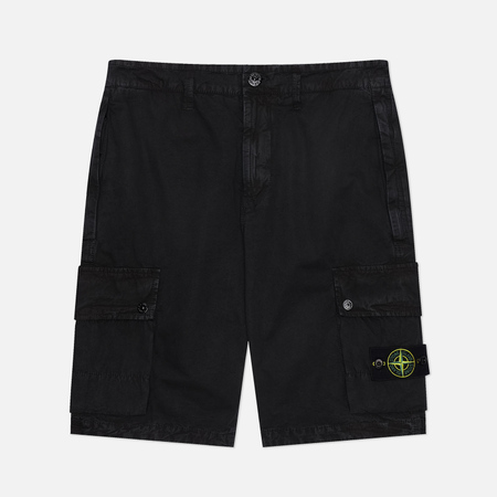   Brandshop Мужские шорты Stone Island Brushed Organic Cotton Canvas Old Effect, цвет чёрный, размер 29