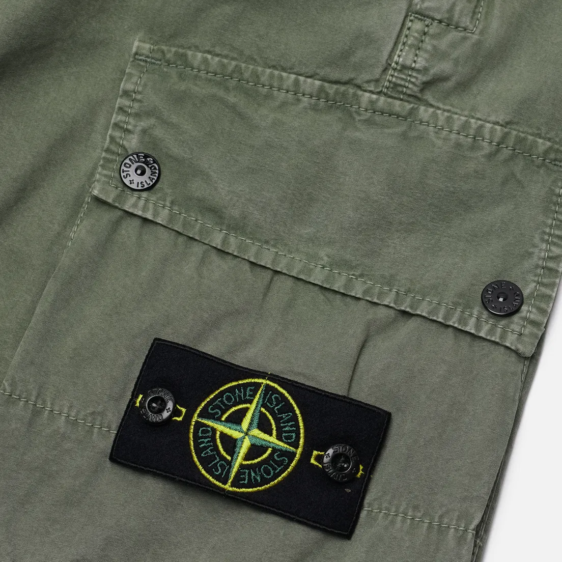 Stone Island Мужские шорты Brushed Organic Cotton Canvas Old Effect