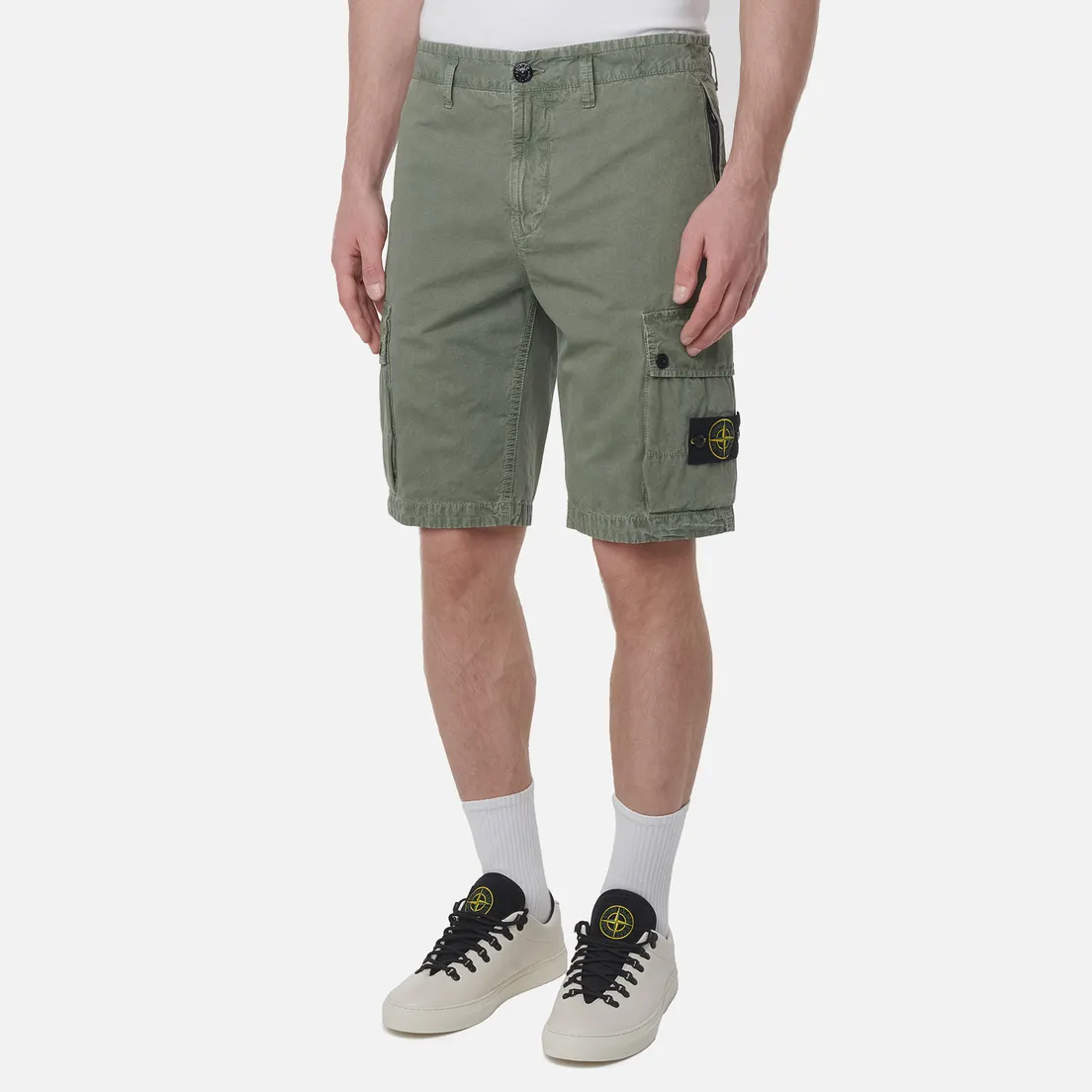 Stone Island Мужские шорты Brushed Organic Cotton Canvas Old Effect