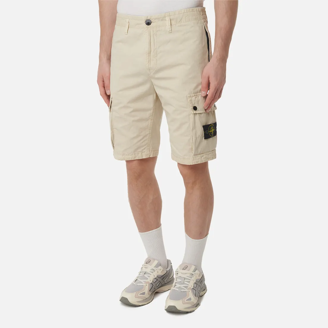 Stone Island Мужские шорты Brushed Organic Cotton Canvas Old Effect
