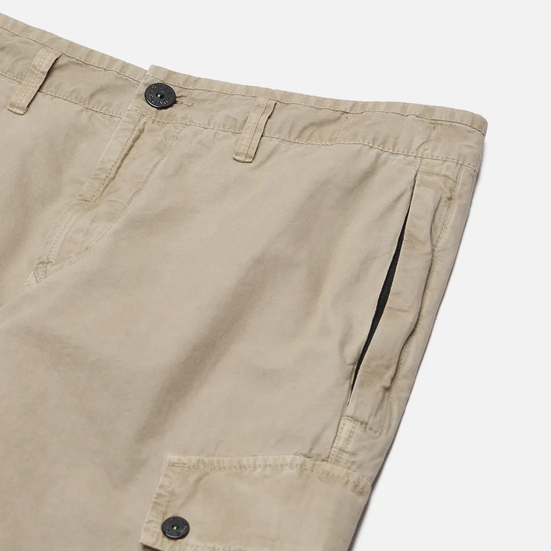 Stone Island Мужские шорты Brushed Organic Cotton Canvas Old Effect
