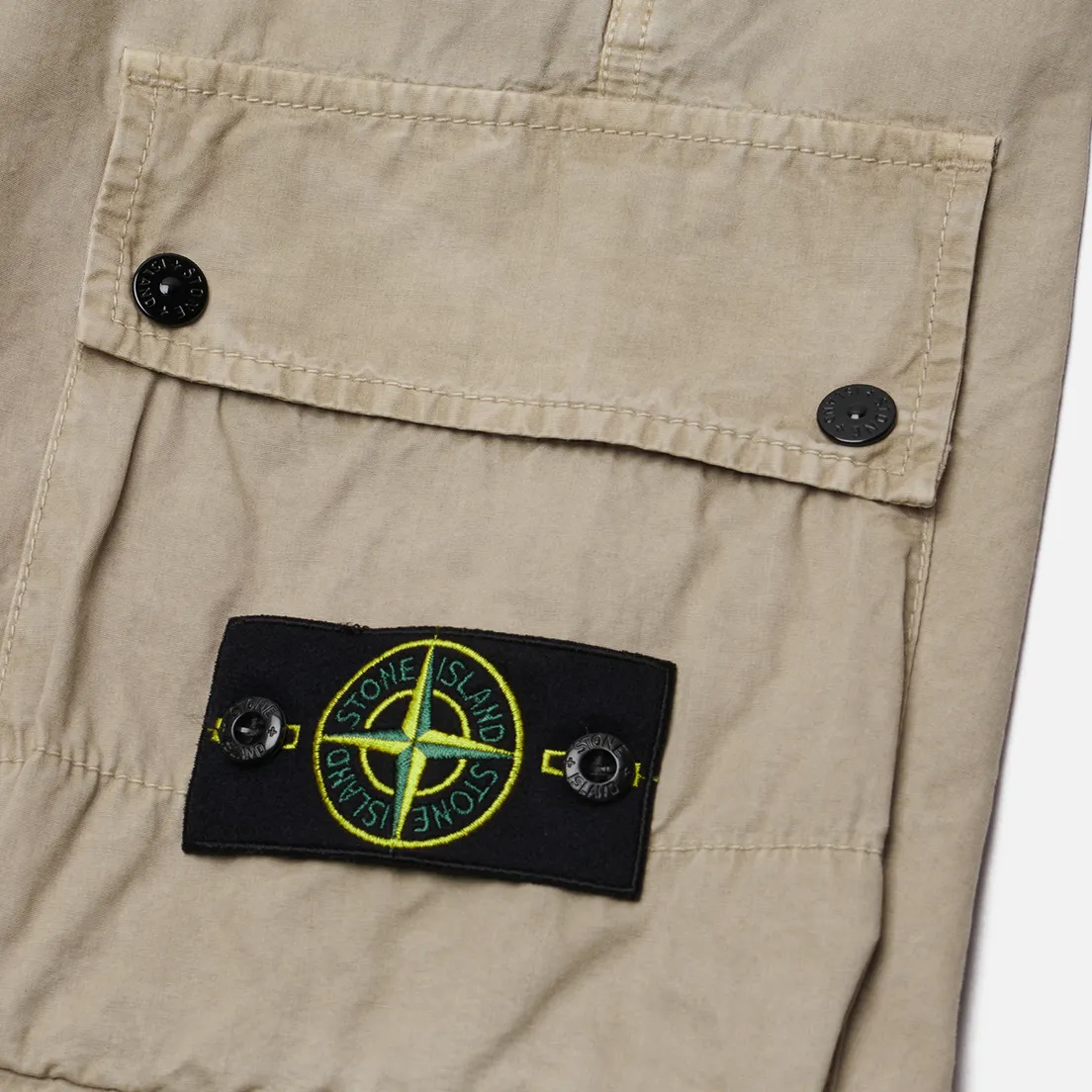 Stone Island Мужские шорты Brushed Organic Cotton Canvas Old Effect