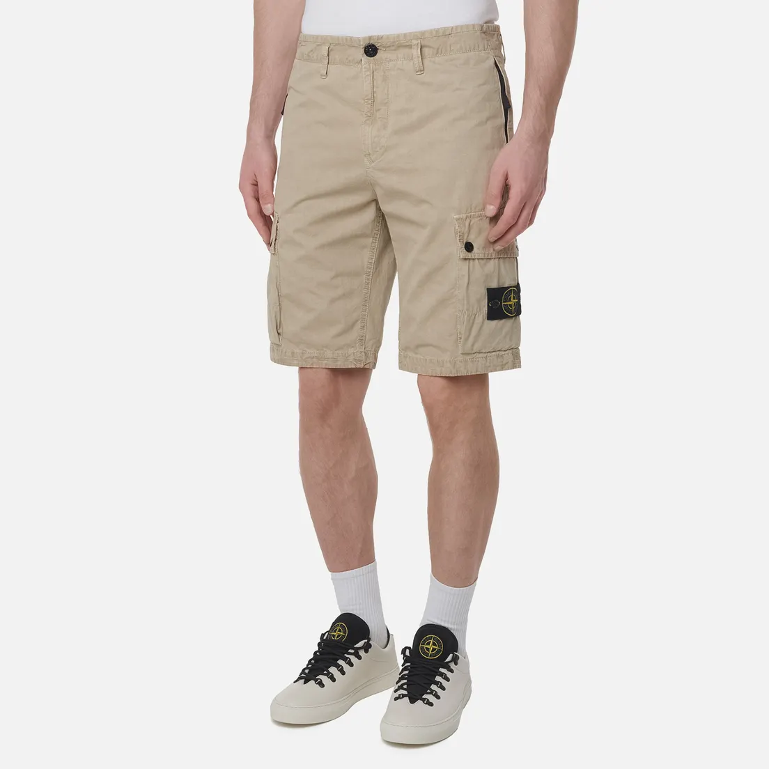 Stone Island Мужские шорты Brushed Organic Cotton Canvas Old Effect