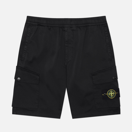   Brandshop Мужские шорты Stone Island Organic Stretch Cotton Satin, цвет чёрный, размер 36