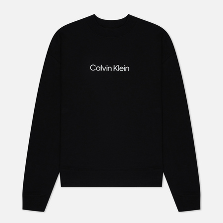 фото Женская толстовка calvin klein jeans hero logo, цвет чёрный, размер s