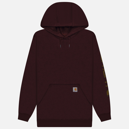 Мужская толстовка Carhartt Loose Fit Midweight Logo Sleeve Graphic Hoodie, цвет бордовый, размер M