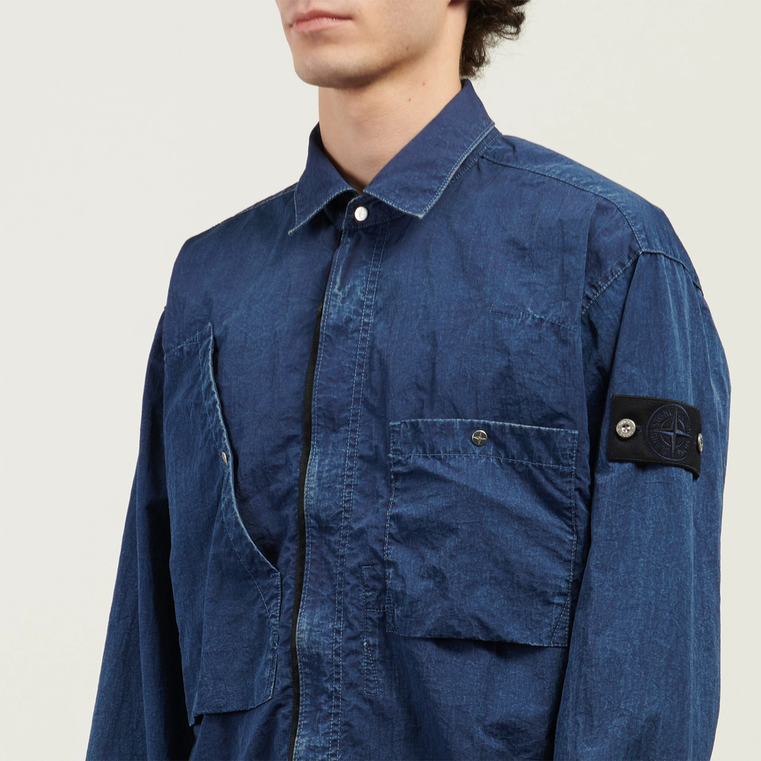 Stone Island Мужская рубашка Hollow Fibre Nylon Indigo-TC