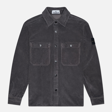 Мужская рубашка Stone Island Organic Cotton Corduroy 800, цвет серый, размер XL