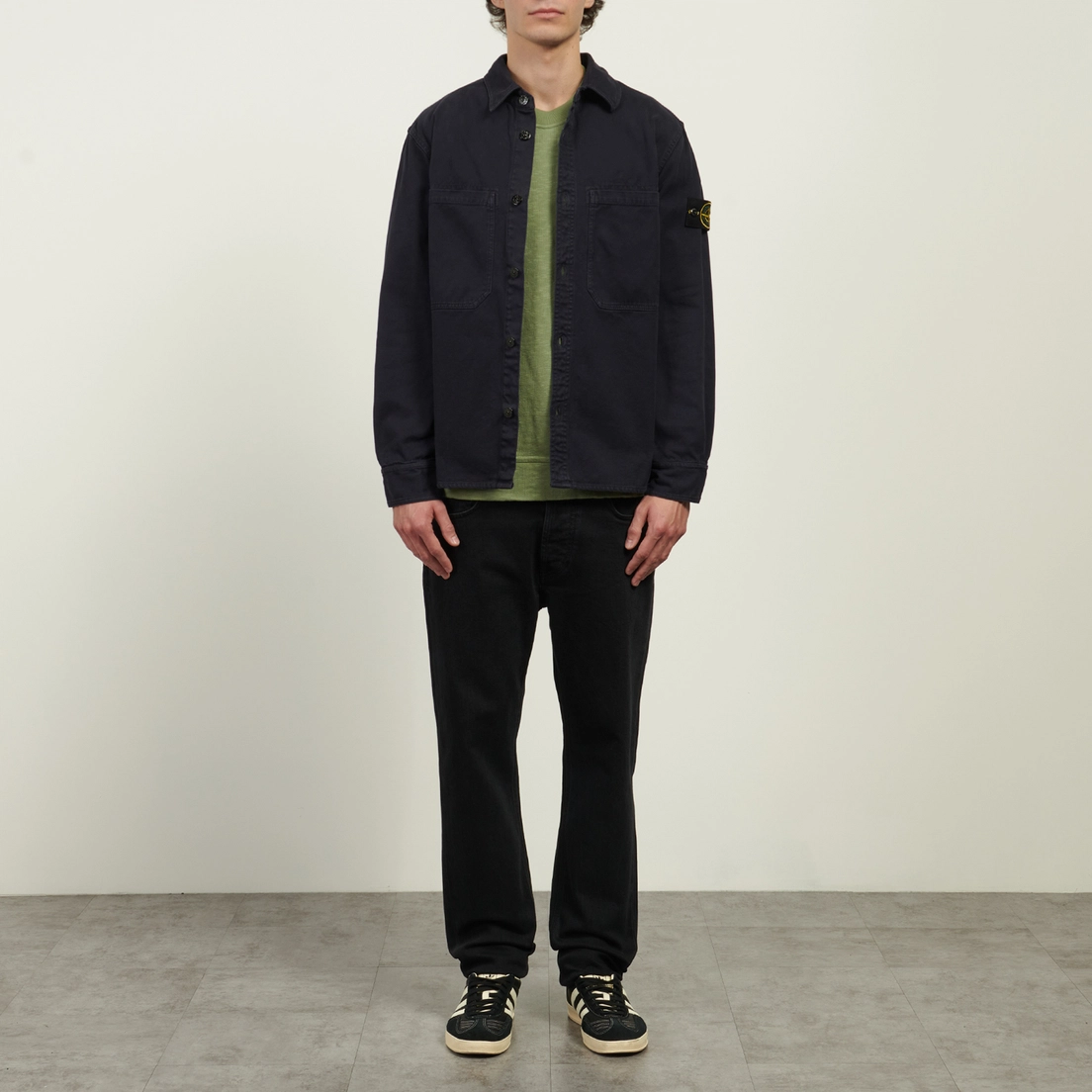 Stone Island Мужская рубашка Organic Panama Cotton Old Effect