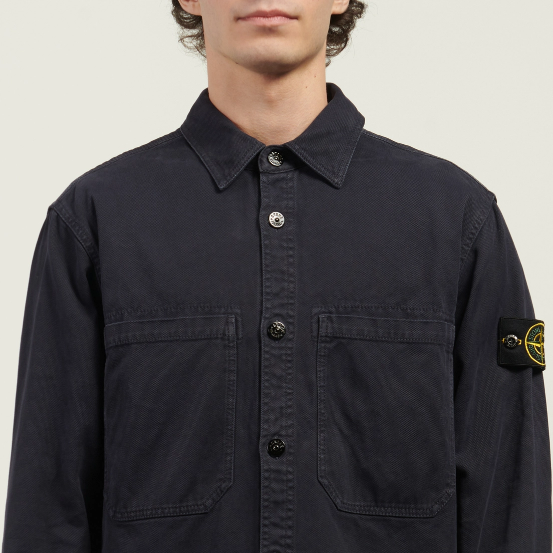 Stone Island Мужская рубашка Organic Panama Cotton Old Effect