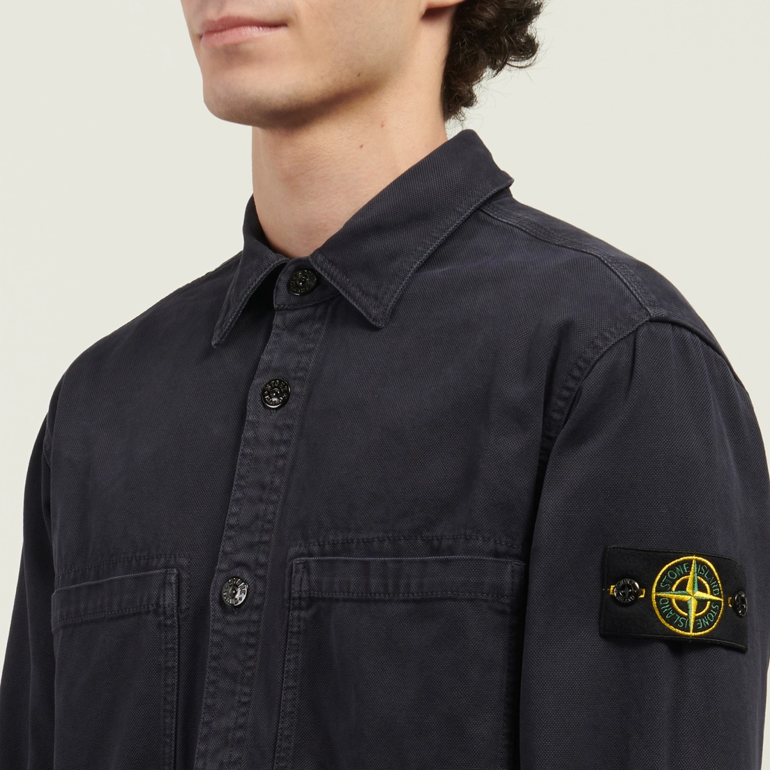 Stone Island Мужская рубашка Organic Panama Cotton Old Effect