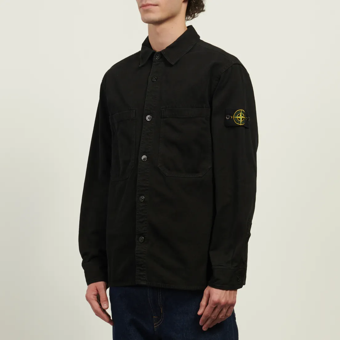 Stone Island Мужская рубашка Organic Panama Cotton Old Effect