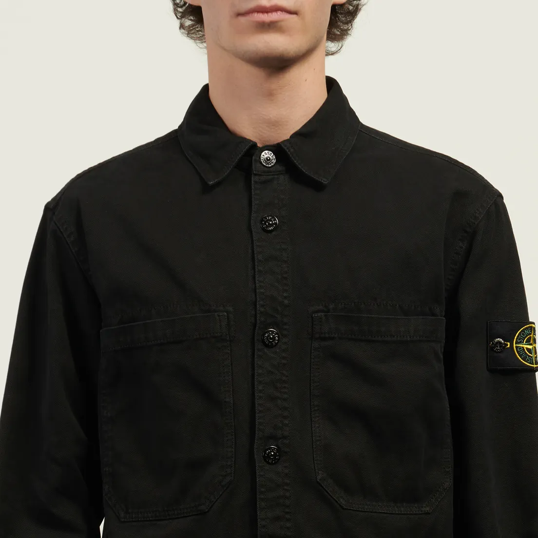 Stone Island Мужская рубашка Organic Panama Cotton Old Effect