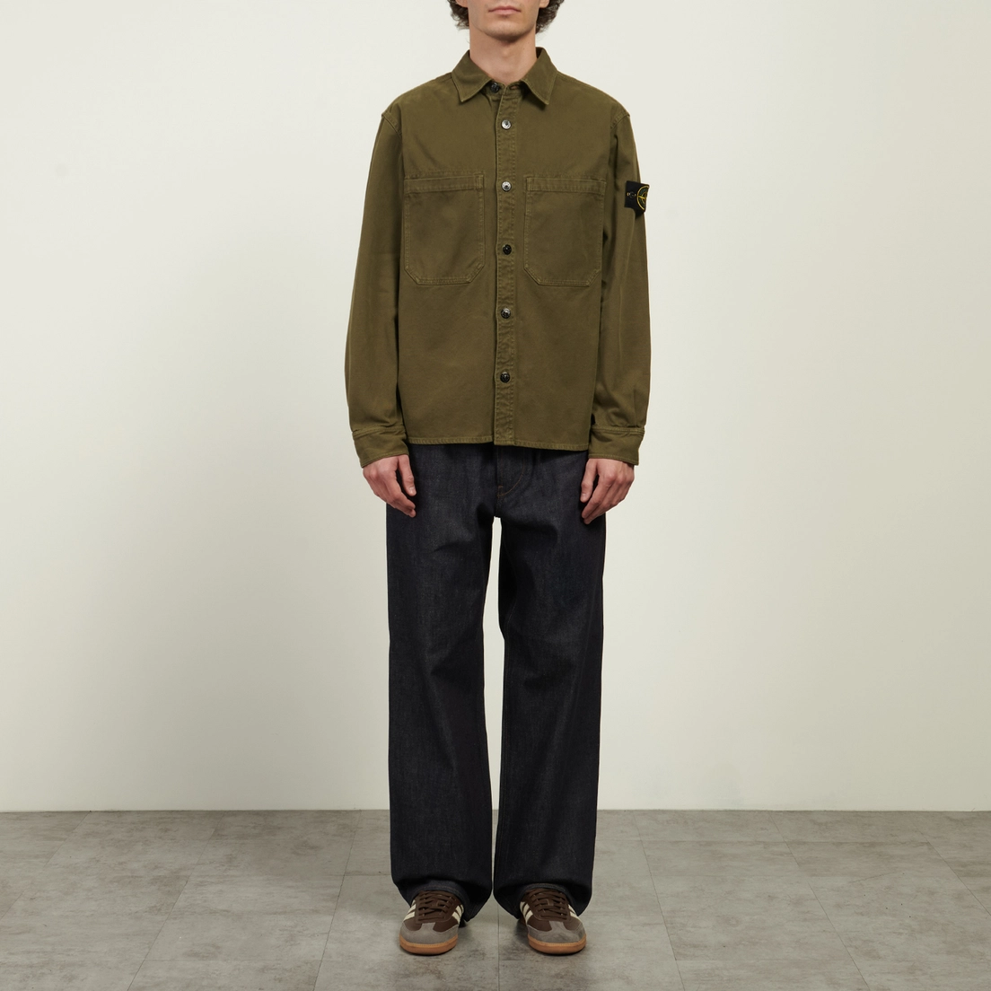 Stone Island Мужская рубашка Organic Panama Cotton Old Effect