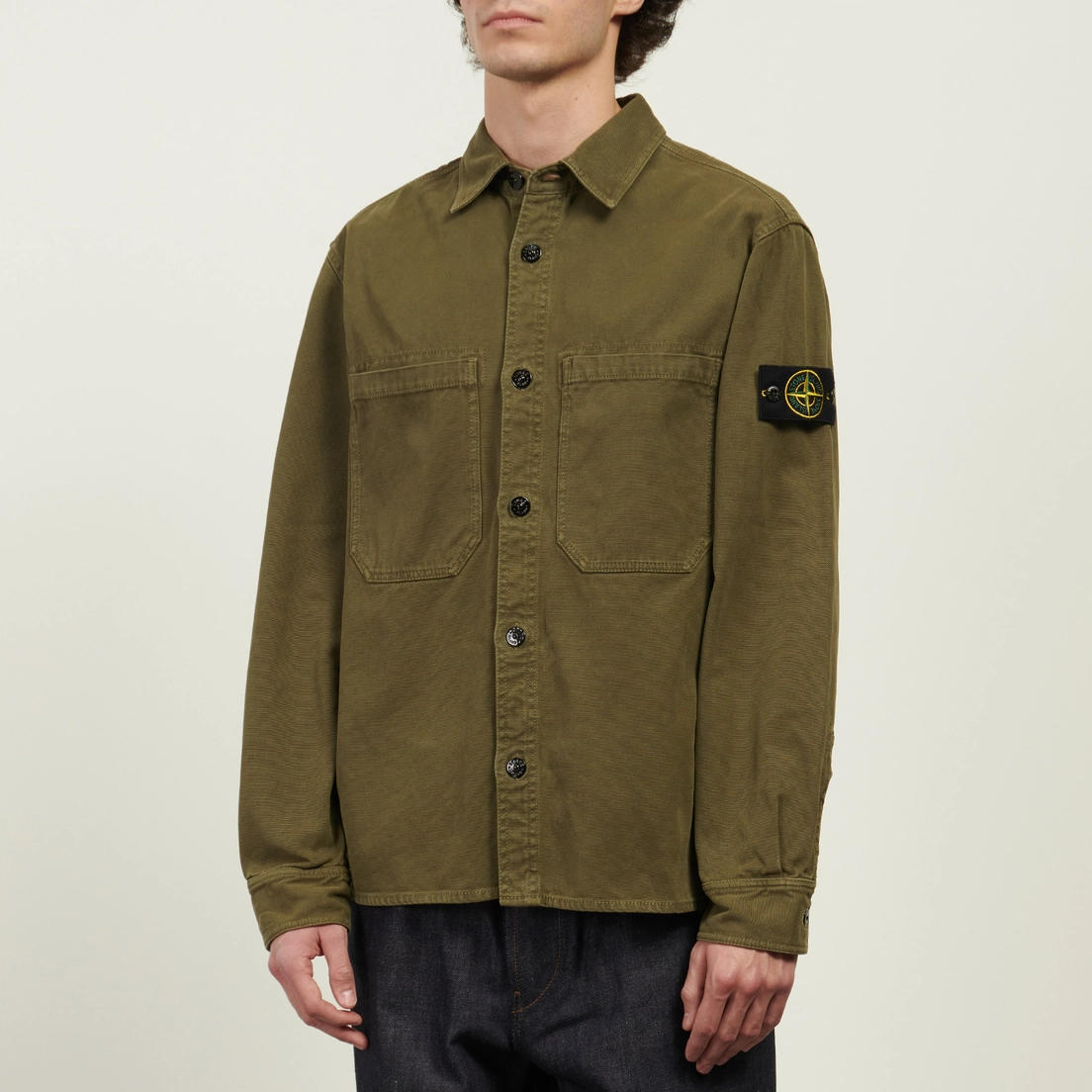 Stone Island Мужская рубашка Organic Panama Cotton Old Effect