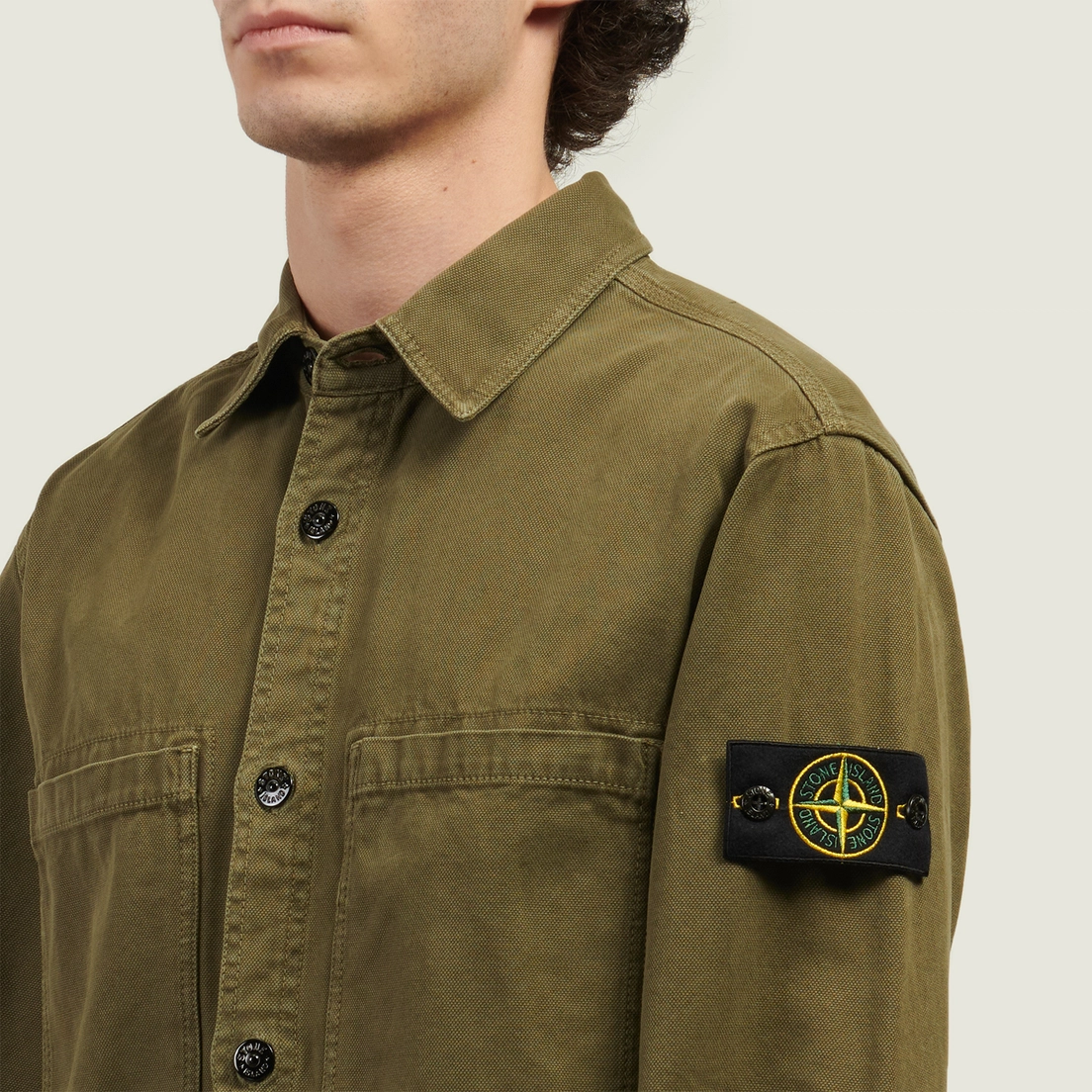 Stone Island Мужская рубашка Organic Panama Cotton Old Effect
