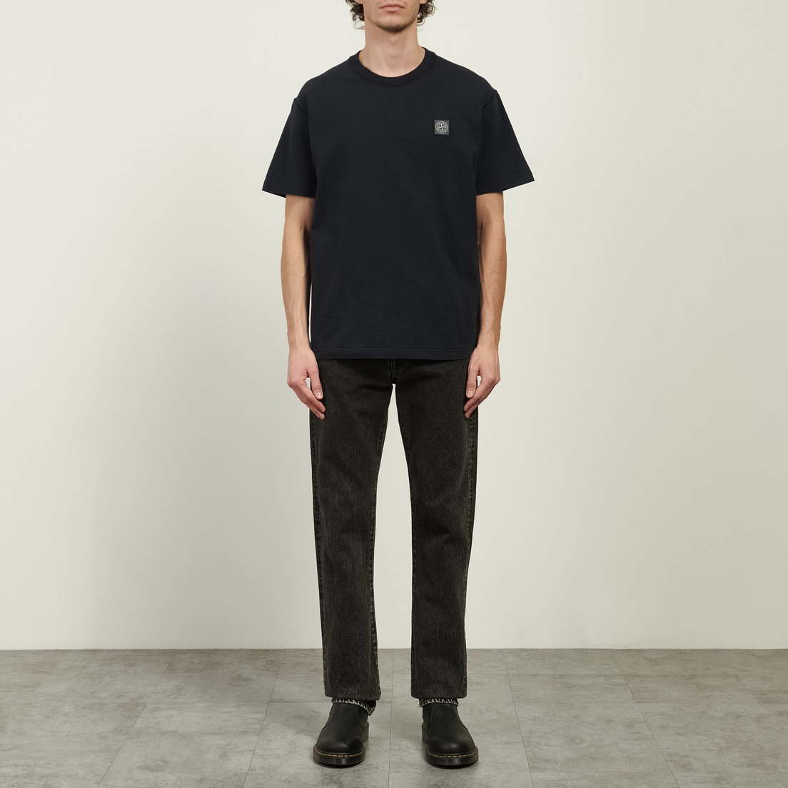 Stone Island Мужская футболка Organic Cotton Jersey Fissato Effect Slim