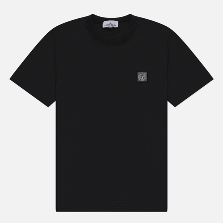 Мужская футболка Stone Island Organic Cotton Jersey Fissato Effect Slim, цвет чёрный
