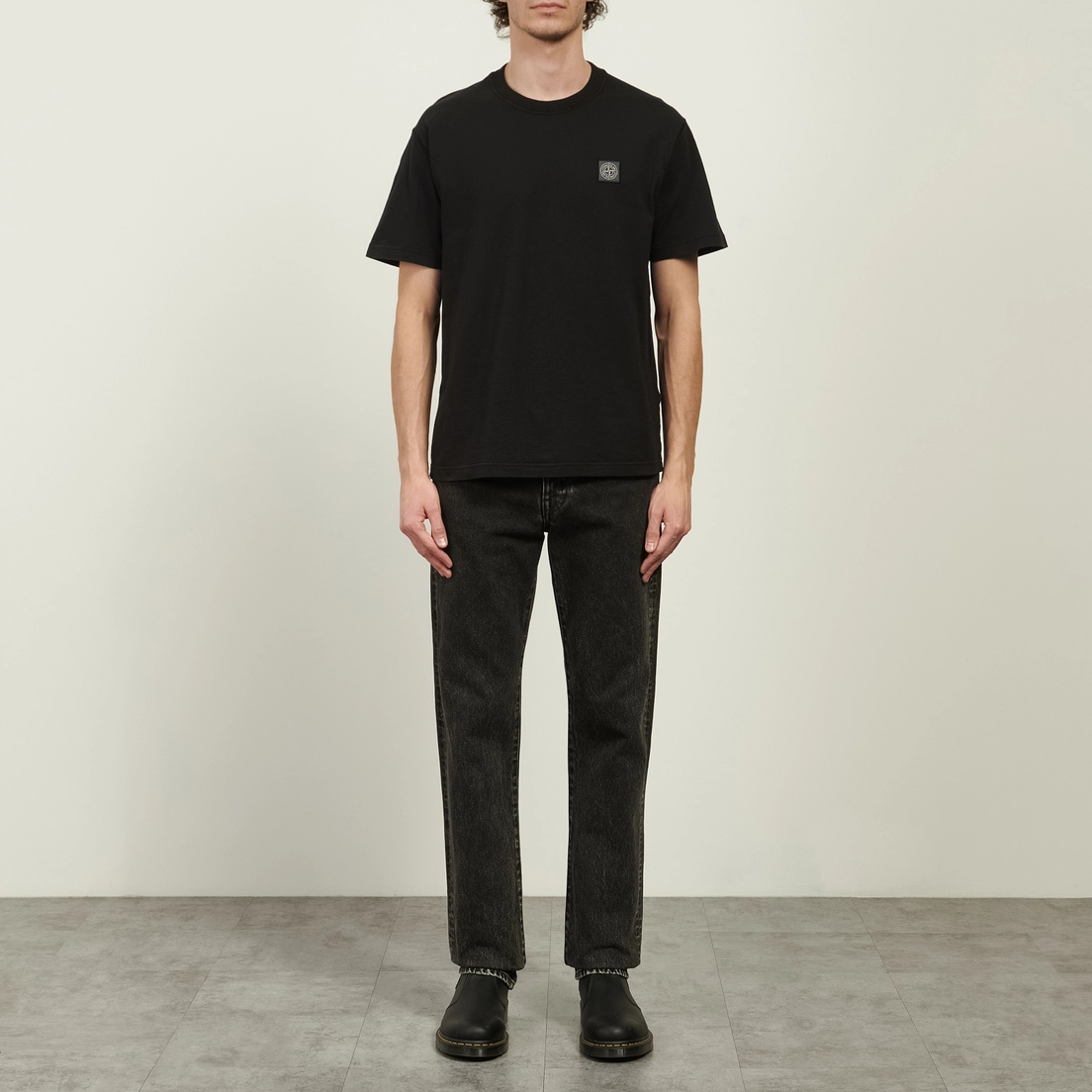 Stone Island Мужская футболка Organic Cotton Jersey Fissato Effect Slim