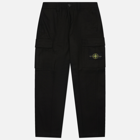 Мужские брюки Stone Island Panama Cotton, цвет чёрный, размер 31