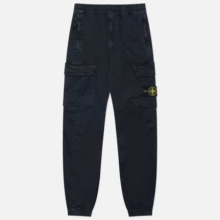 Мужские брюки Stone Island Stretch Organic Broken Twill Cotton Old Effect Regular Tapered, цвет синий, размер 34
