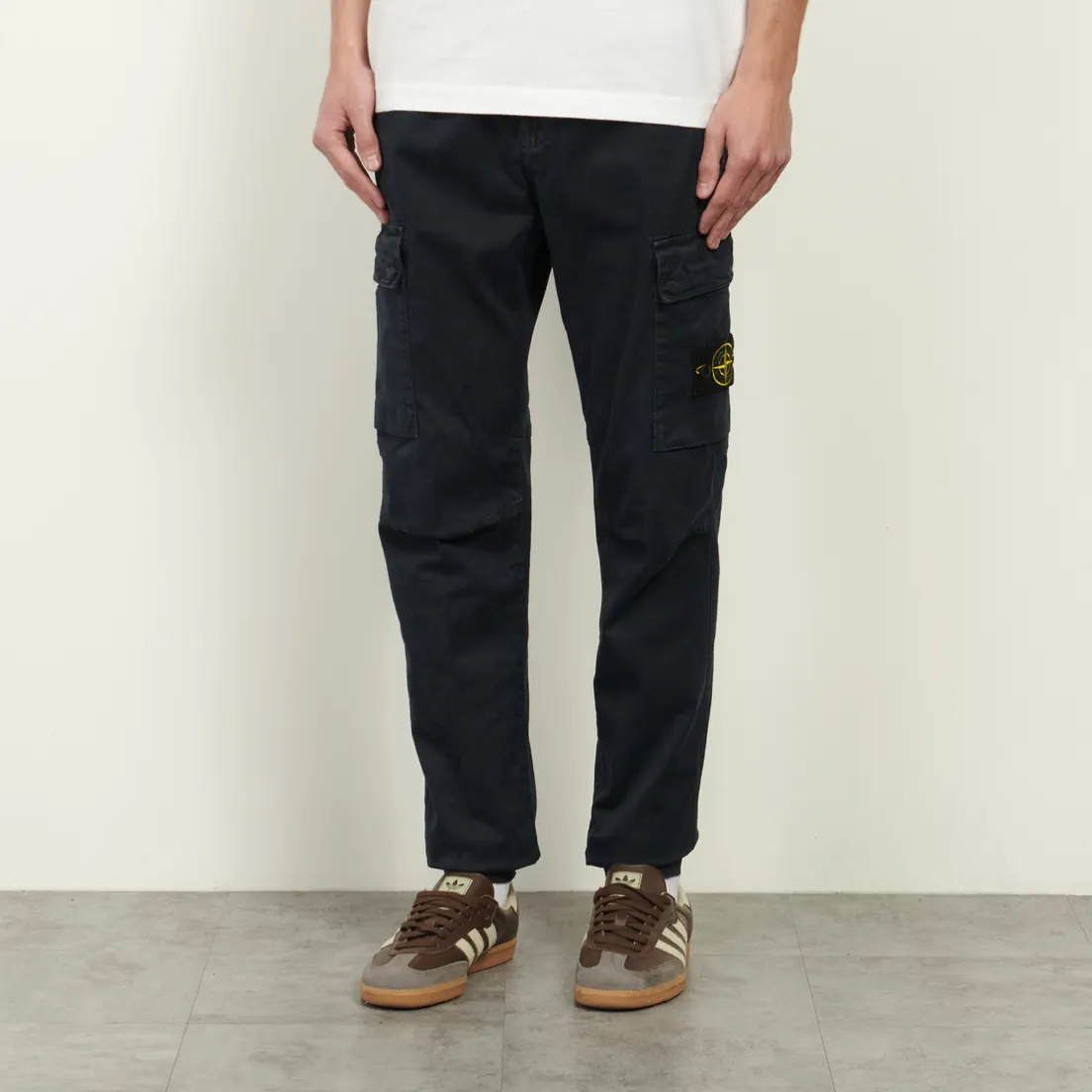 Stone Island Мужские брюки Stretch Organic Broken Twill Cotton Old Effect Regular Tapered