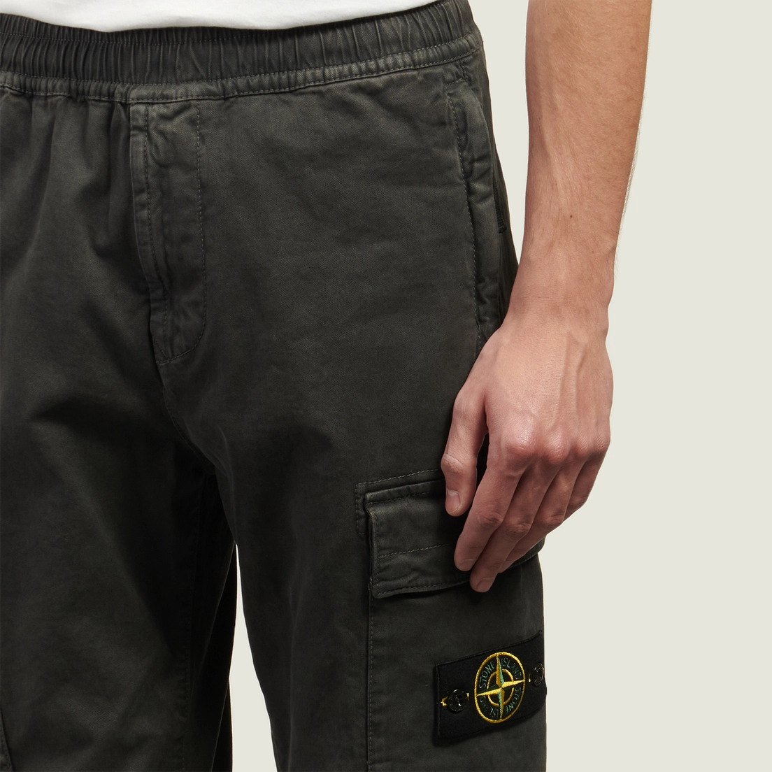 Stone Island Мужские брюки Stretch Organic Broken Twill Cotton Old Effect Regular Tapered
