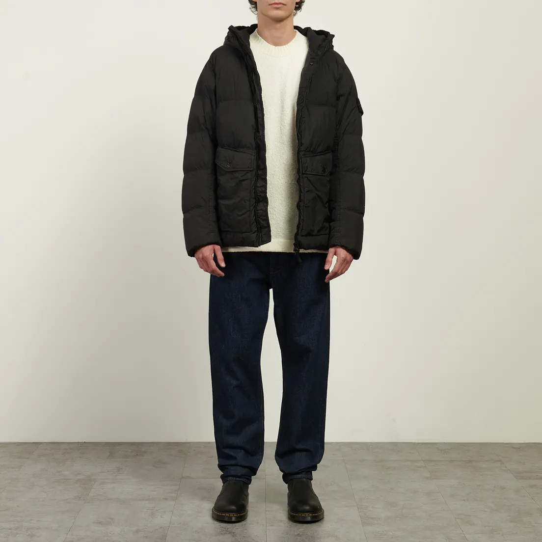 Stone Island Мужской пуховик Crinkle Reps NY Hooded