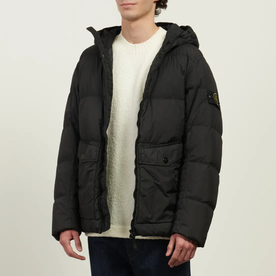 Stone Island Мужской пуховик Crinkle Reps NY Hooded